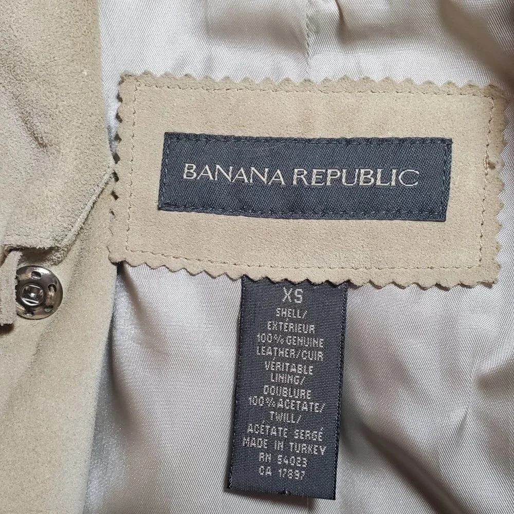 BANANA REPUBLIC Genuine Suede Jacket - Light Camel - Vintage - Picture 10 of 11